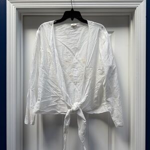 J. Jill Cream Embroidered Blouse